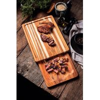Kit T&aacute;bua e Bandeja Tramontina Churrasco em Madeira Teca com Acabamento em &Oacute;leo Mineral 40 x 30 cm Cor Natural - SKU 13094351 - 3 image number 2
