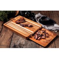 Kit T&aacute;bua e Bandeja Tramontina Churrasco em Madeira Teca com Acabamento em &Oacute;leo Mineral 40 x 30 cm Cor Natural - SKU 13094351 - 6 image number 5