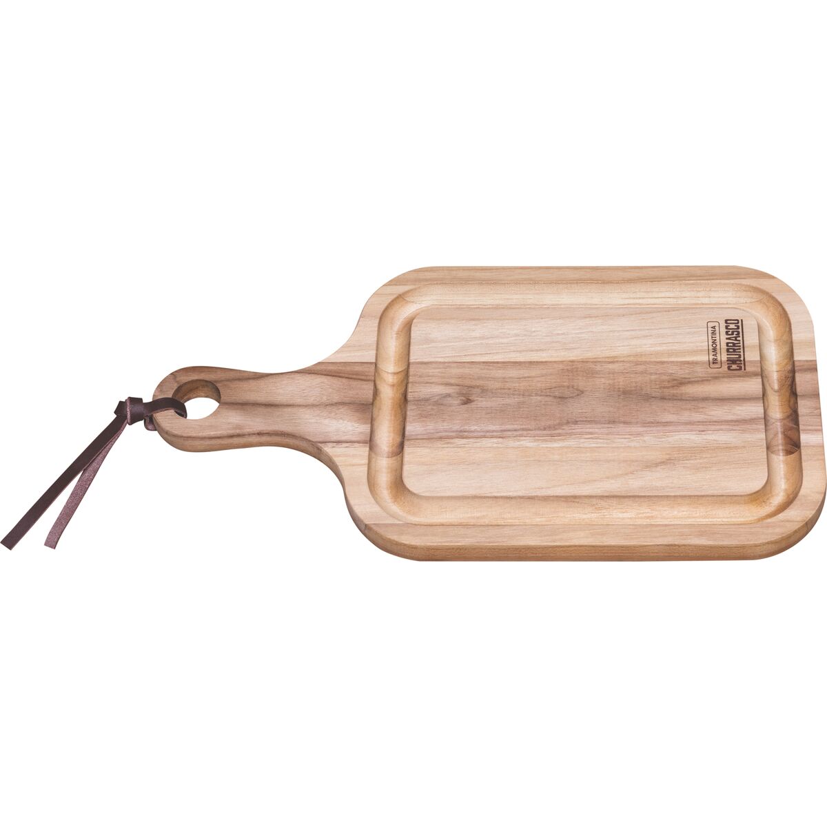 T&aacute;bua para Churrasco Tramontina Retangular com Cabo em Madeira Teca com Acabamento Natural 40 x 21 cm - SKU 13210052 - 1 image number 0