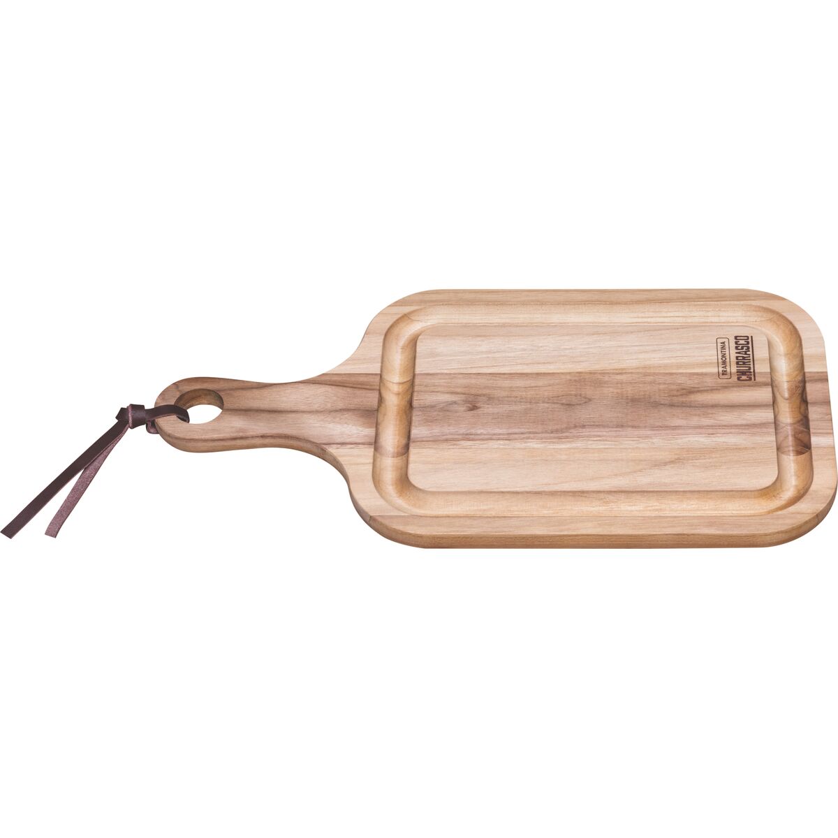 T&aacute;bua para Churrasco Tramontina Retangular com Cabo em Madeira Teca com Acabamento Natural 46 x 23 cm - SKU 13211052 - 1 image number 0