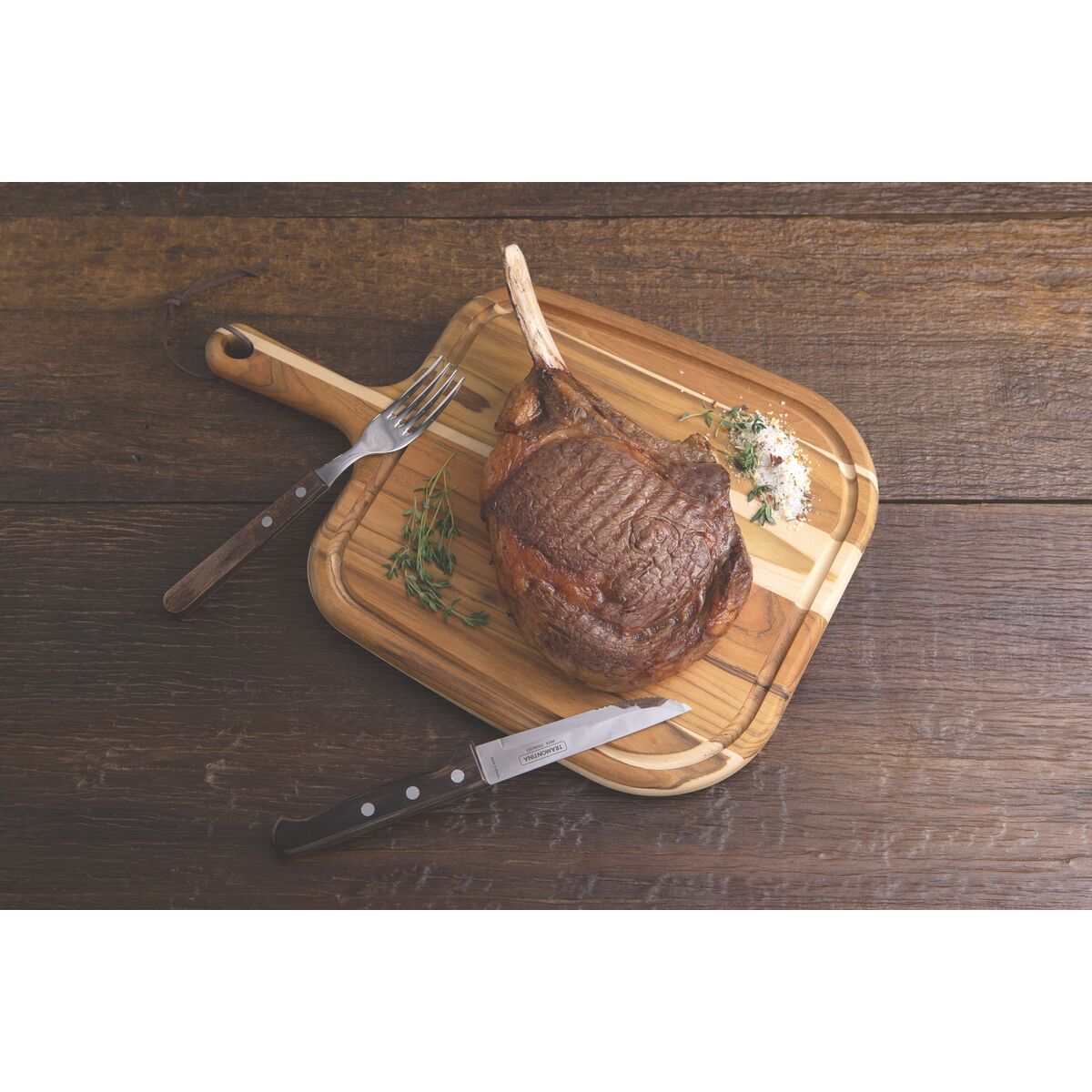 T&aacute;bua para Steak Tramontina Provence em Madeira Teca com Cabo 40x27 cm - SKU 13410051 - 2 image number 1