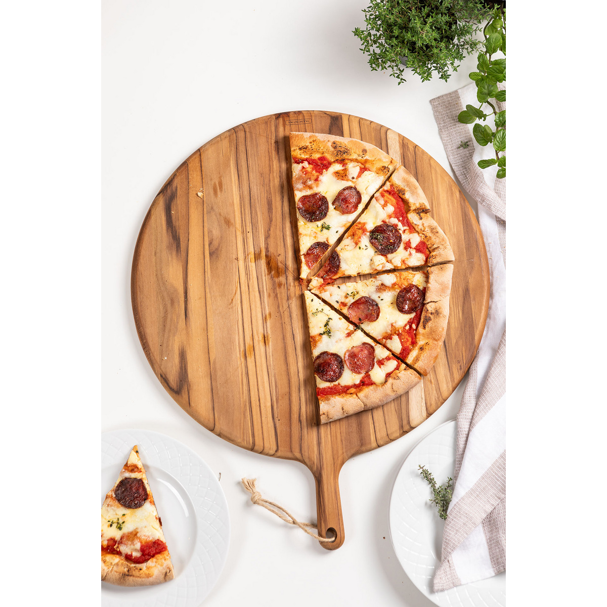 T&aacute;bua Redonda para Pizza Tramontina Provence em Madeira Teca FSC de 62 cm. - SKU 13414351 - 3 image number 2