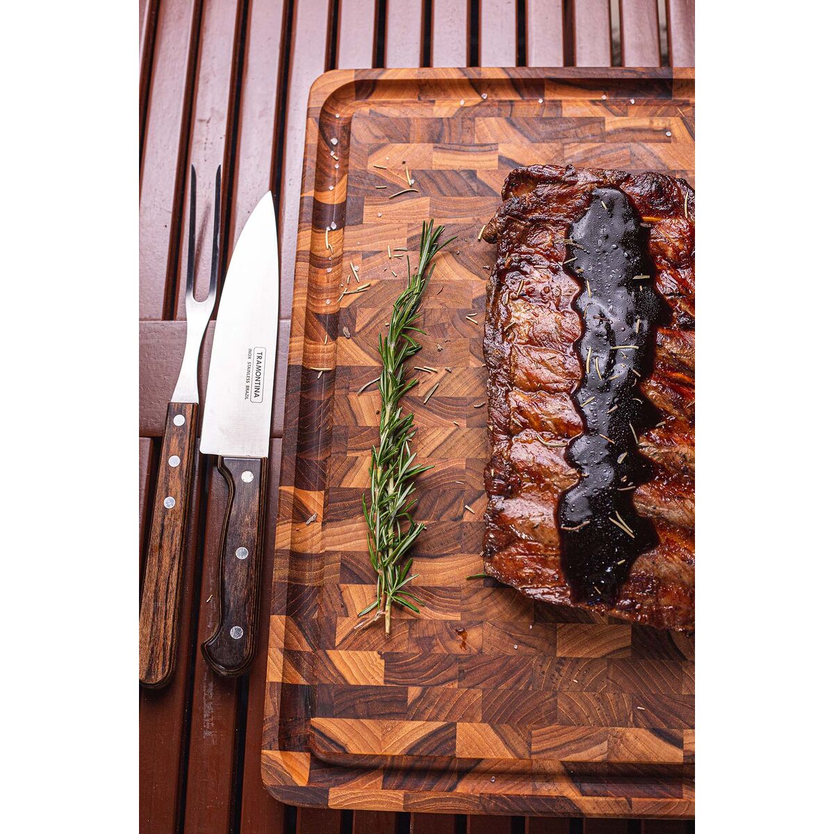 T&aacute;bua Cubus Retangular Tramontina Churrasco em Madeira Teca 45 x 34 cm - SKU 13422351 - 3 image number 2