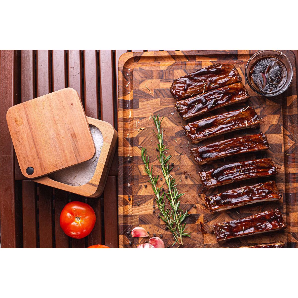 T&aacute;bua Cubus Retangular Tramontina Churrasco em Madeira Teca 45 x 34 cm - SKU 13422351 - 5 image number 4