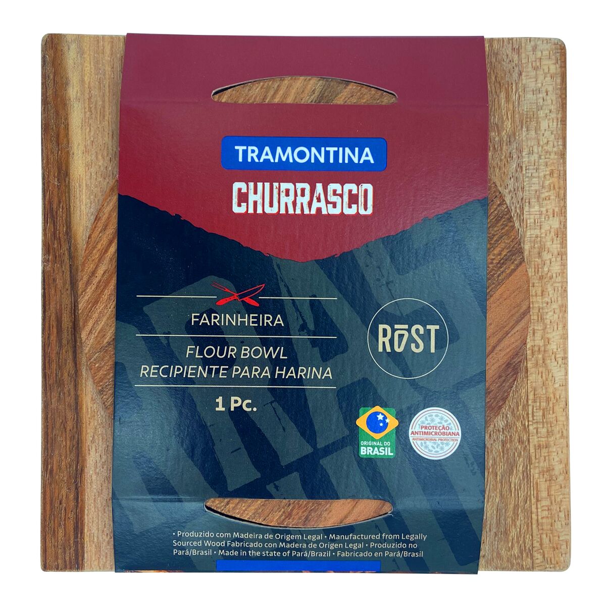 FSC Farinheira Tramontina Rost em Madeira Jatob&aacute; Mesclada com Acabamento &Oacute;leo 15x15 cm - SKU 13562371 - 7 image number 6
