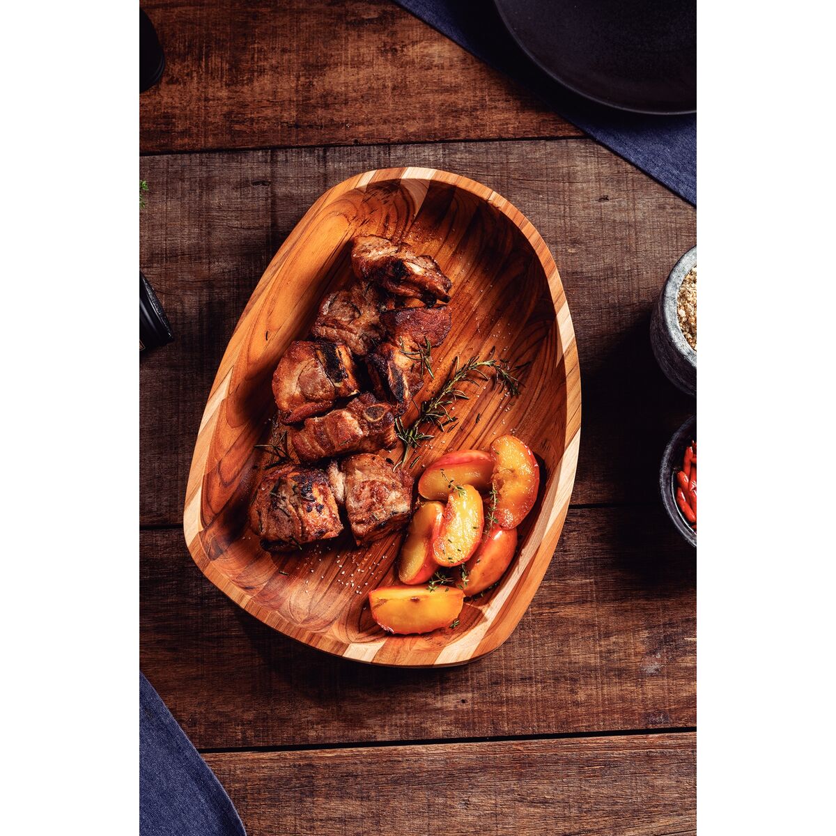 Gamela Org&acirc;nica Tramontina Churrasco em Madeira Teca com Acabamento em &Oacute;leo Mineral 37 x 29,8 cm - SKU 13602351 - 3 image number 2