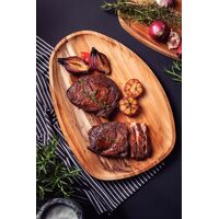 Bandeja Org&acirc;nica Churrasco Tramontina em Madeira Teca FSC com Acabamento em &Oacute;leo Mineral 44x33 cm - SKU 13606351 - 2 image number 1
