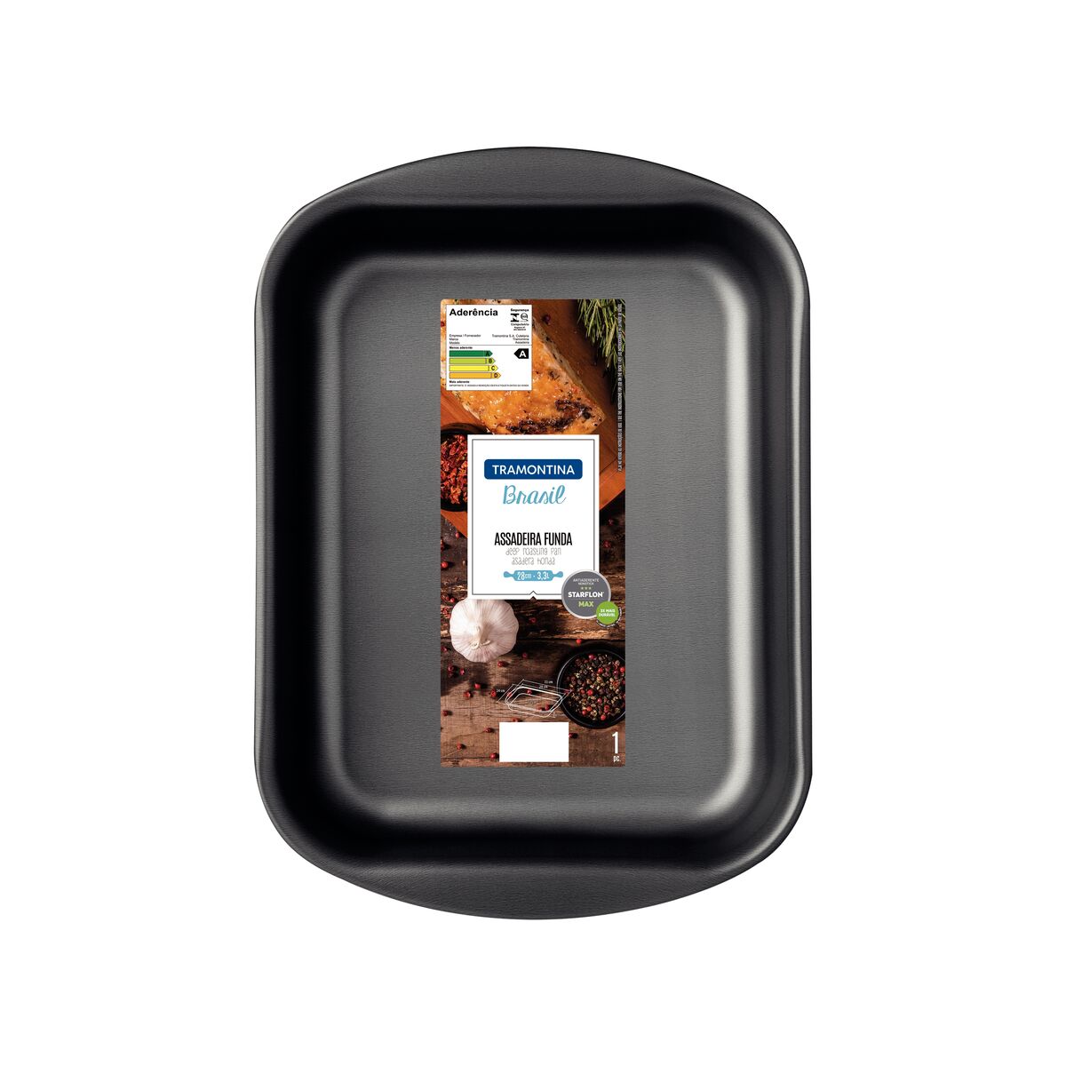 Assadeiras Tramontina Brasil em Alum&iacute;nio com Revestimento Interno e Externo em Antiaderente Starflon Max Grafite Cor Grafite - SKU 20099087 - 5 image number 4