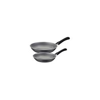 Tramontina Caribe 2-Piece Lead-Colored Aluminum Frying Pan Set with Interior and Exterior Starflon Max Nonstick Coating