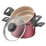 Jogo 4 Funções Tramontina Turim em Alumínio com Revestimento Interno e Externo em Antiaderente Starflon Max Vermelho 16 cm - Detalhe