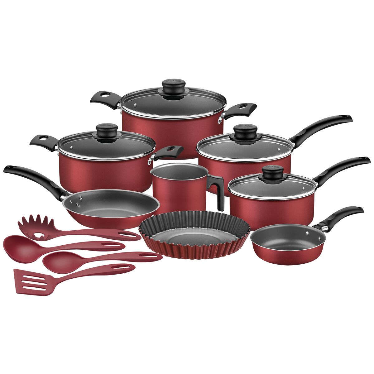 Batería de Cocina Tramontina Práctica 45 Piezas Roja
