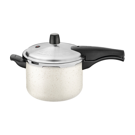 Panela de Press&atilde;o Tramontina Vancouver em Alum&iacute;nio com Revestimento Interno e Externo em Antiaderente Starflon Max Bege 20 cm 4,5 L - SKU 20591320