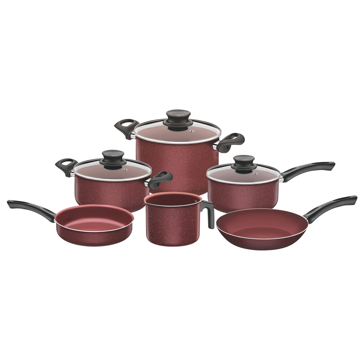 BATERIA DE COCINA GENOVA 15 PIEZAS COLOR ROJO