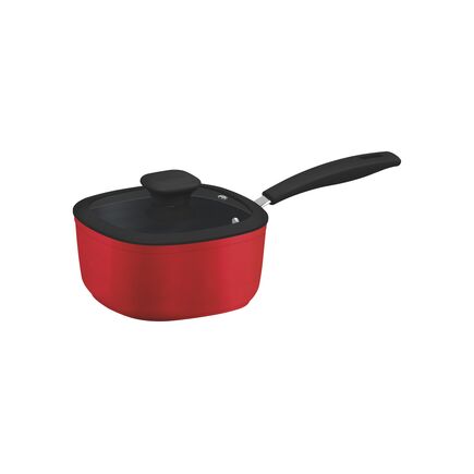 Panela Tramontina Refinatta em Alumínio com Revestimento Interno em Antiaderente Starflon Premium e Externo Siliconado Vermelho com Tampa 18 cm 2,2 L