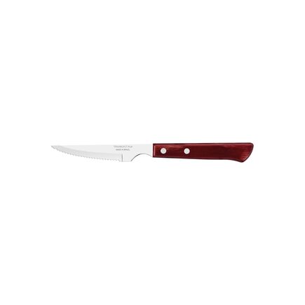 Faca para Churrasco Tramontina com L&acirc;mina em A&ccedil;o Inox e Cabo em Madeira Tratada Polywood Vermelho 4" Cor Polywood vermelho - SKU 21109074