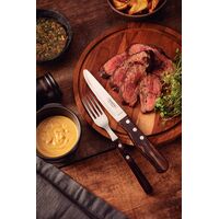 Faca para Churrasco Jumbo Tramontina com L&acirc;mina em A&ccedil;o Inox  e Cabo em Madeira Tratada Polywood Castanho 5" Cor Polywood castanho - SKU 21115095 - 2 image number 1