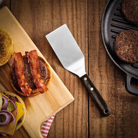 Esp&aacute;tula para Fritura Tramontina com L&acirc;mina em A&ccedil;o Inox e Cabo em Madeira Tratada Polywood Castanho 4" Cor Polywood castanho - SKU 21165194 - 3 image number 2