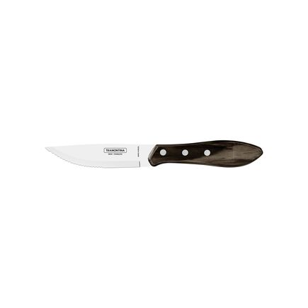 Faca para Churrasco Jumbo Tramontina com L&acirc;mina em A&ccedil;o Inox e Cabo de Madeira Polywood Castanho 5" Cor Polywood castanho - SKU 21185095 - 1