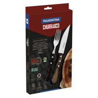 Jogo de Talheres Jumbo para Churrasco Tramontina em Aço Inox com Cabo Castanho Polywood 4 Peças Cor Polywood castanho - SKU 21198908 - 11 image number 10