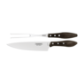 Tramontina stainless steel carving set with brown Polywood handles, 2pc set
