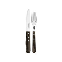 Jogo de Talheres Jumbo Tramontina Churrasco com L&acirc;minas em A&ccedil;o Inox e Cabos de Madeira Polywood Castanho 12 Pe&ccedil;as Cor Polywood castanho - SKU 21198999 - 2 image number 1