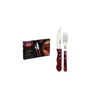 Tramontina Jumbo stainless steel flatware set with red Polywood handles, 12pc set