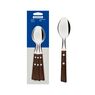 Tramontina Tradicional stainless steel tablespoon set with natural wood handles, 3 pcs