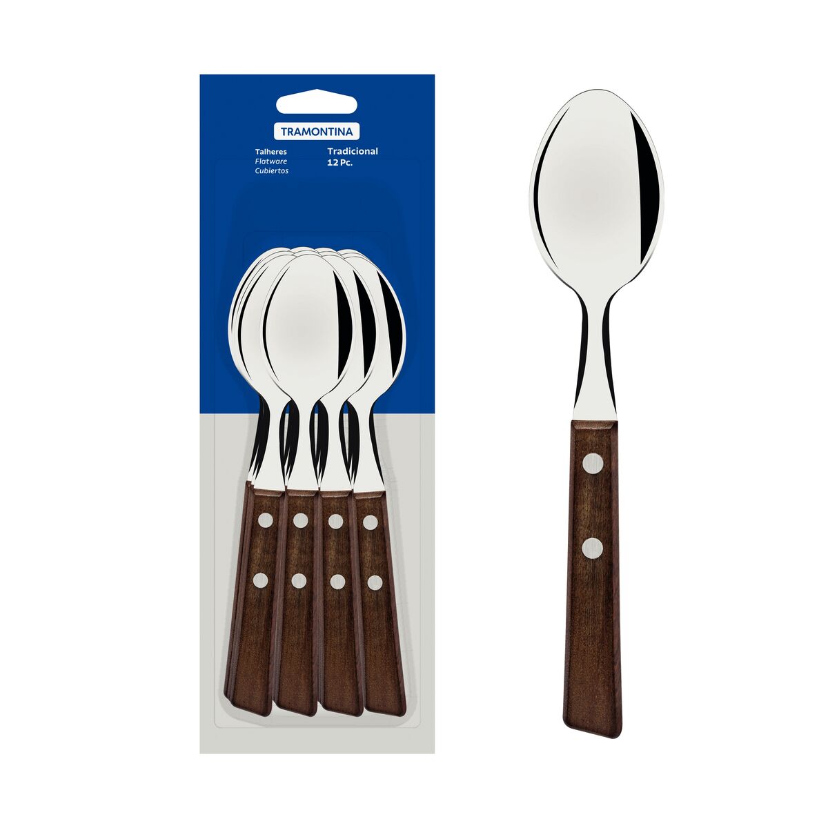 Tramontina Tradicional 12-Piece Set of Table Spoons with Stainless
