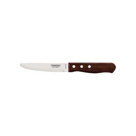 Faca para Churrasco Jumbo Tramontina com L&acirc;mina em A&ccedil;o Inox e Cabo em Madeira Natural 5" Cor Polywood natural - SKU 22214005