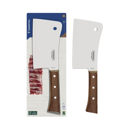 Cutelo Tramontina Tradicional com L&acirc;mina de A&ccedil;o Inox e Cabo em Madeira Natural 6" Cor Madeira natural - SKU 22234106 - 1