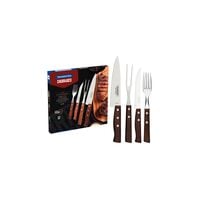 Tramontina stainless steel barbecue set with natural wood handles, 14pcs