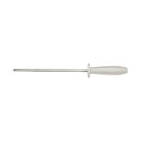 Tramontina Premium 8" hard chrome-plated carbon steel honing rod with white polypropylene handle