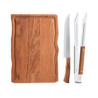 Kit para Churrasco Tramontina com L&acirc;minas em A&ccedil;o Inox e Cabo em Madeira Natural com T&aacute;bua de Madeira 3 Pe&ccedil;as Cor Madeira natural - SKU 22999050 - 5 image number 4