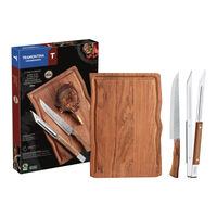 Kit para Churrasco Tramontina com L&acirc;minas em A&ccedil;o Inox e Cabo em Madeira Natural com T&aacute;bua de Madeira 3 Pe&ccedil;as Cor Madeira natural - SKU 22999050 - 1 image number 0
