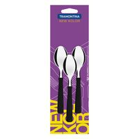 Conjunto de Colheres para Ch&aacute; Tramontina New Kolor com L&acirc;minas em A&ccedil;o Inox e Cabos de Polipropileno Preto 3 Pe&ccedil;as Cor Preto - SKU 23167300 - 2 image number 1