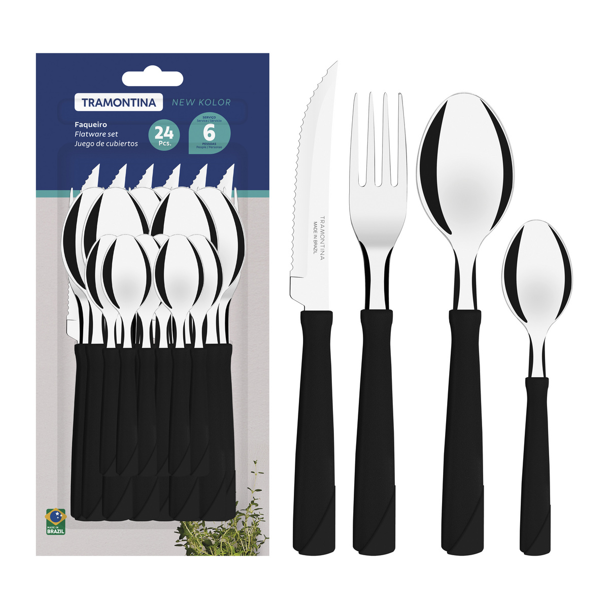 Batería de Cocina Tramontina Práctica 45 Piezas Roja