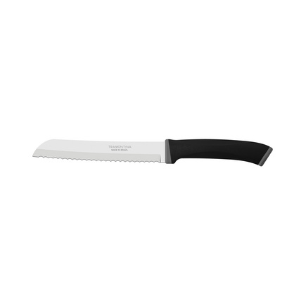 Faca para P&atilde;o Tramontina Felice com L&acirc;mina em A&ccedil;o Inox e Cabo de Polipropileno Preto 7" Cor Preto - SKU 23489107 - 1
