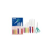 Tramontina Plenus stainless steel knife set with colorful polypropylene handles, 8 pc set