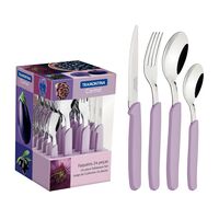 Faqueiro Tramontina Carmel com L&acirc;minas em A&ccedil;o Inox e Cabos de Polipropileno P&uacute;rpura Claro 24 Pe&ccedil;as Cor Lil&aacute;s - SKU 23499032 - 1 image number 0