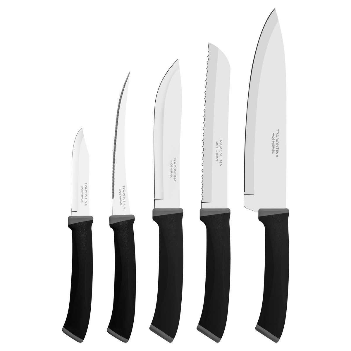 Jogo de Facas Tramontina Felice com L&acirc;minas de A&ccedil;o Inox e Cabos em Polipropileno Preto 5 Pe&ccedil;as Cor Preto - SKU 23499078 - 1 image number 0