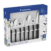 Faqueiro Tramontina Obelline com L&acirc;minas em A&ccedil;o Inox e Cabos de Polipropileno Preto 42 Pe&ccedil;as Cor Preto - SKU 23599032 - 17 image number 16