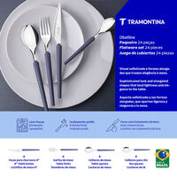 Faqueiro Tramontina Obelline com L&acirc;minas em A&ccedil;o Inox e Cabos de Polipropileno Azul Boreal 24 Pe&ccedil;as Cor Azul - SKU 23599131 - 7 image number 6