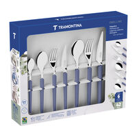 Faqueiro Tramontina Obelline com L&acirc;minas em A&ccedil;o Inox e Cabos de Polipropileno Azul Boreal 42 Pe&ccedil;as Cor Azul - SKU 23599132 - 17 image number 16