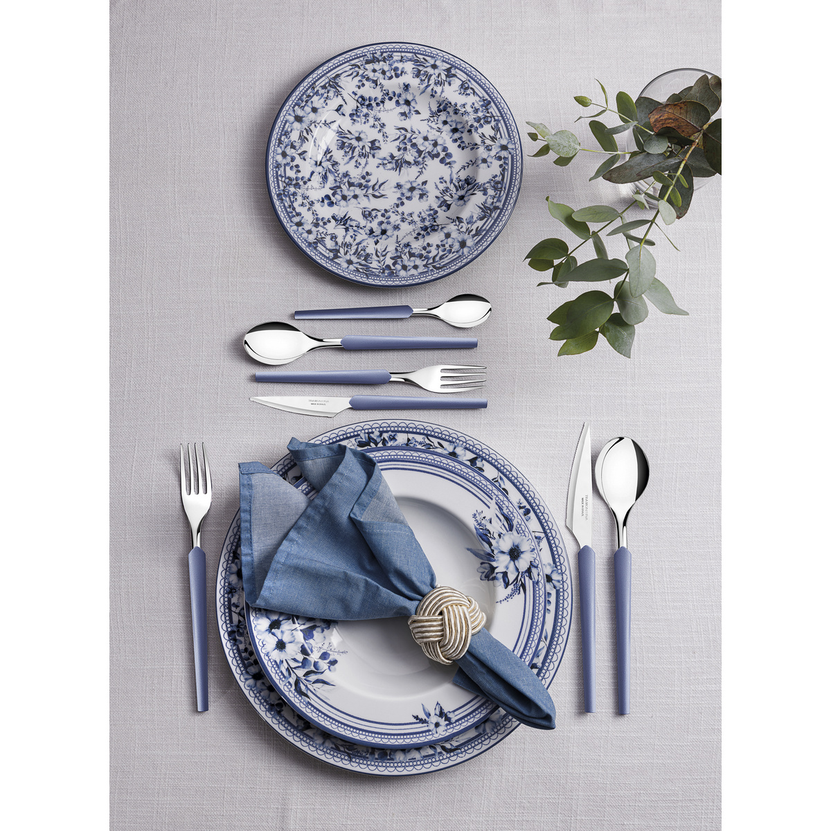 Faqueiro Tramontina Obelline com L&acirc;minas em A&ccedil;o Inox e Cabos de Polipropileno Azul Boreal 42 Pe&ccedil;as Cor Azul - SKU 23599132 - 11 image number 10