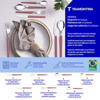 Faqueiro Tramontina Obelline com L&acirc;minas em A&ccedil;o Inox e Cabos de Polipropileno Vinho Rubi 42 Pe&ccedil;as Cor Rosa - SKU 23599332 - 10 image number 9