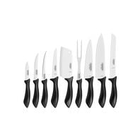 Tramontina Affilata stainless steel knife set with black polypropylene handles, 9 pcs