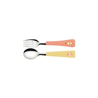 Tramontina Baby Friends 2-Piece Children's Flatware Set with Stainless Steel Blades and Colorful Polypropylene Handles