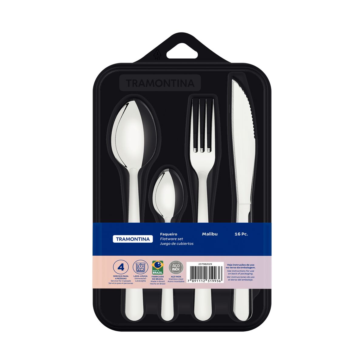 Faqueiro Tramontina Malibu em A&ccedil;o Inox 16 Pe&ccedil;as Cor Inox - SKU 23798029 - 5 image number 4