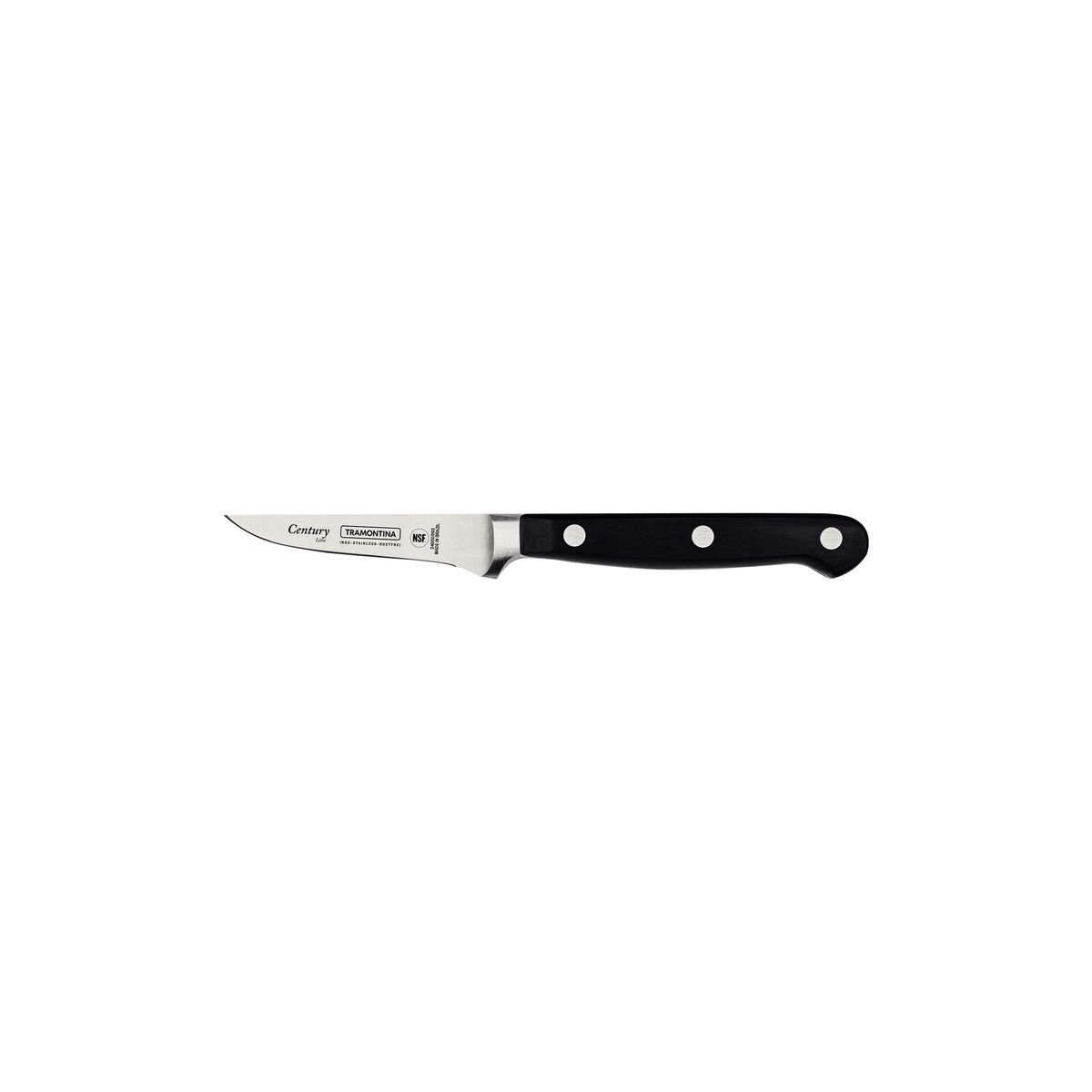 Tramontina Century 3" Vegetable and Fruit knife with Stainless-Steel Blade and Black Polycarbonate Handle