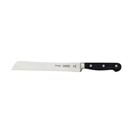 Faca para P&atilde;o Tramontina Century com L&acirc;mina em A&ccedil;o Inox e Cabo em Policarbonato y Fibra de Vidro 8" Cor Preto - SKU 24009008 - 1